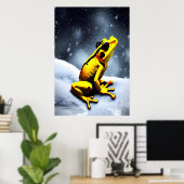 黄金の毒のカエルと雪 | AIアートポスター ポスター (ホームオフィス)