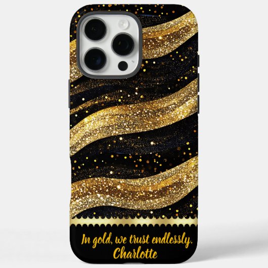 黄金の波は闇の夜に輝く Case-Mate iPhoneケース (裏面)