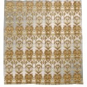 黄金の波状の離れフローラシャワーカーテン シャワーカーテン (正面)