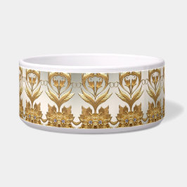 黄金の波状離れフローラセラミックペットボウル ボウル