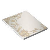 黄金の波状離れフローラメモ帳 ノートパッド (アングル)