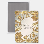 黄金の波状離れフローラ磁石 マグネット (正面/裏面)