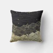 黄金の波、紙のようなテクスチャ。 クッション (裏面)