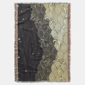 黄金の波、紙のようなテクスチャ。 スローブランケット (正面縦)