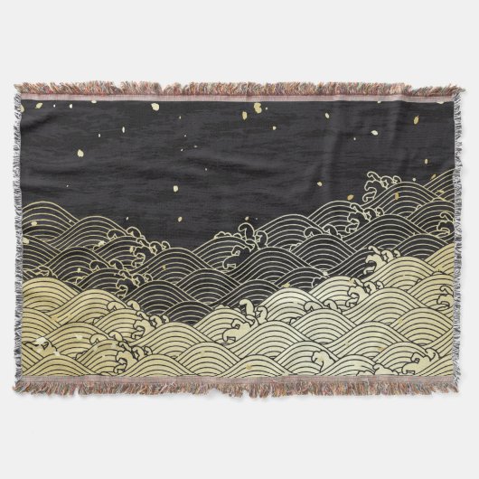 黄金の波、紙のようなテクスチャ。 スローブランケット (正面)