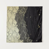 黄金の波、紙のようなテクスチャ。 タペストリー (正面(横))