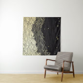 黄金の波、紙のようなテクスチャ。 タペストリー (インサイチュ(横))