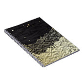 黄金の波、紙のようなテクスチャ。 ノートブック (右側)