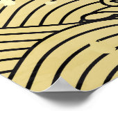 黄金の波、紙のようなテクスチャ。 ポスター (角)