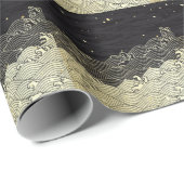 黄金の波、紙のようなテクスチャ。 ラッピングペーパー (ロールコーナー)