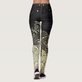 黄金の波、紙のようなテクスチャ。 レギンス (裏面)