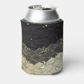 黄金の波、紙のようなテクスチャ。 缶クーラー (缶裏面)