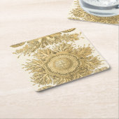 黄金の海の生物 スクエアペーパーコースター (アングル)