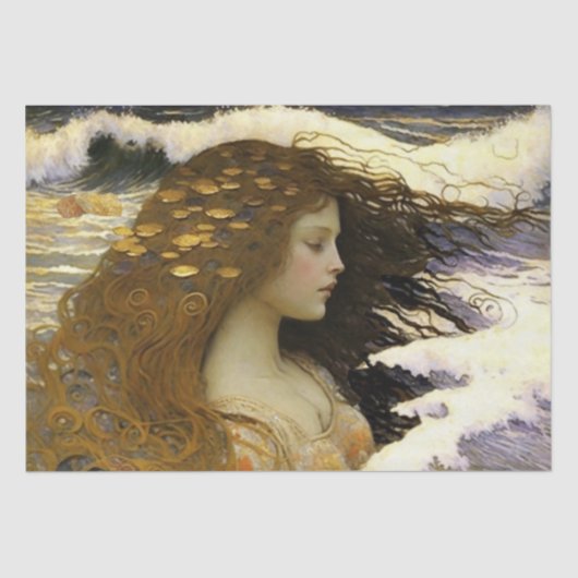 黄金の海の貝殻の夢を見る人魚の眠り 薄葉紙 (正面)