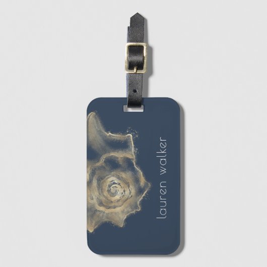 黄金の海エレガントの貝殻の荷札 ラゲッジタグ (正面縦)