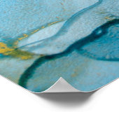 黄金の海波。リッチブライト抽象芸術写真。 ポスター (角)