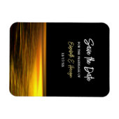 黄金の海、エレガントビーチ結婚式日付の保存 マグネット (横)