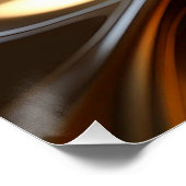 黄金の液体金属の波モダン- Glossy Art ポスター (コーナー)