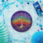 『黄金の渦と虹の木』 ペーパープレート (パーティー)