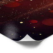 黄金の渦巻きデジタルアートを持つクリスマスツリー ポスター (コーナー)