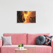 黄金の渦巻き抽象芸術フラクタル炎 キャンバスプリント (インサイチュ (リビング))