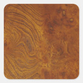 黄金の渦巻き旋回を持つ天然木目画像 スクエアシール (正面)