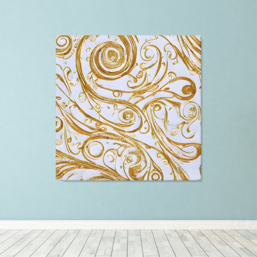 黄金の渦巻き旋回:エレガンス未発達 キャンバスプリント (インサイチュ (ウッドフロア))