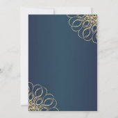 黄金の渦巻き深夜の青の退職パーティー 招待状 (裏面)