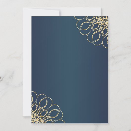 黄金の渦巻き深夜の青の退職パーティー 招待状 (裏面)