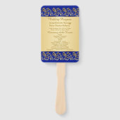 黄金の渦巻き王室のが青結婚式 プログラム ハンドファン (正面)