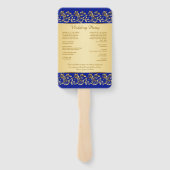 黄金の渦巻き王室のが青結婚式 プログラム ハンドファン (裏面)