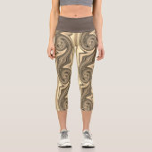 黄金の渦巻き – 溶カッコいいけた金ゴールド効果素晴らしいトリップ（幻覚体験）のような カプリレギンス (正面)