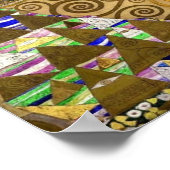 黄金の渦巻く生命の木の象徴的なアールデコ ポスター (角)