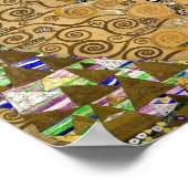 黄金の渦巻く生命の木の象徴的なアールデコ ポスター (角)