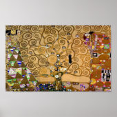 黄金の渦巻く生命の木の象徴的なアールデコ ポスター (正面)