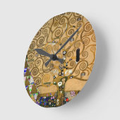 黄金の渦巻く生命の木の象徴的なアールデコ ラウンド壁時計 (傾斜)