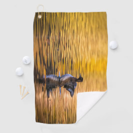 黄金の湖の黄金の目 ゴルフタオル