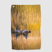 黄金の湖の黄金の目 ゴルフタオル (正面)