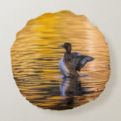 黄金の湖の黄金の目 ラウンドクッション (裏面)