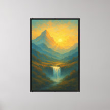 黄金の滝山の風景ウォールアート