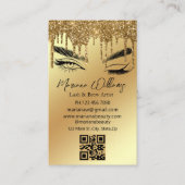 黄金の滴るまつ毛&眉毛アーティストQRコード 名刺 (正面)