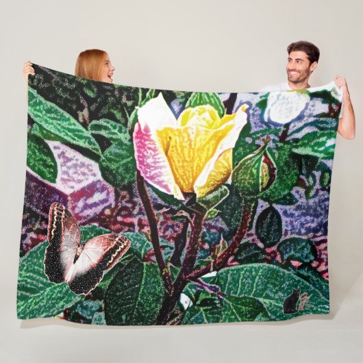 黄金の炎 フリースブランケット (インサイチュ)