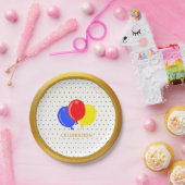 黄金の点と風船 ペーパープレート (パーティー)