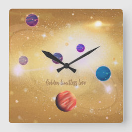黄金の無限の愛 スクエア壁時計