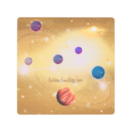 黄金の無限の愛 メタルプリント