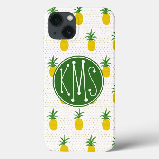 黄金の熱帯性パイナップル |モノグラム Case-Mate iPhoneケース (裏面)