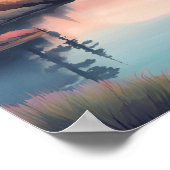 黄金の牧草地の反射 ポスター (角)