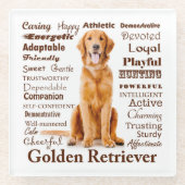 黄金の特性ガラスコースター ガラスコースター (正面)