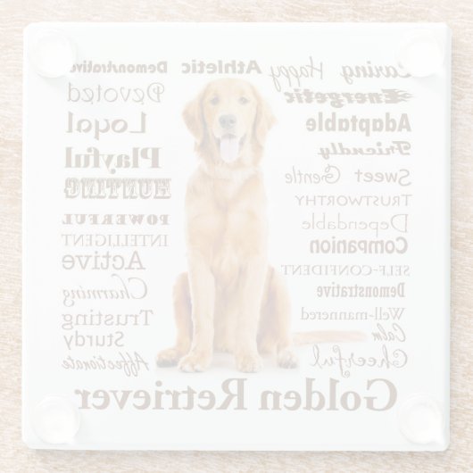 黄金の特性ガラスコースター ガラスコースター (裏面)