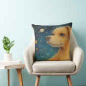 黄金の犬が星空を眺める クッション (椅子)
